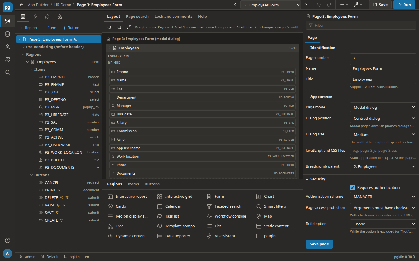 The pgkiln page designer